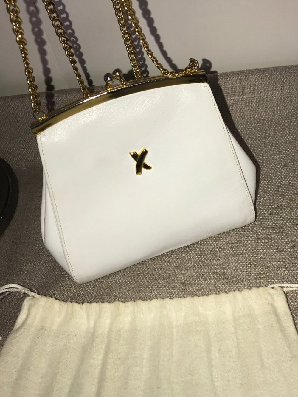 Vintage Paloma Picasso Leather Mini Bag with Gold Plated hardware & Chain